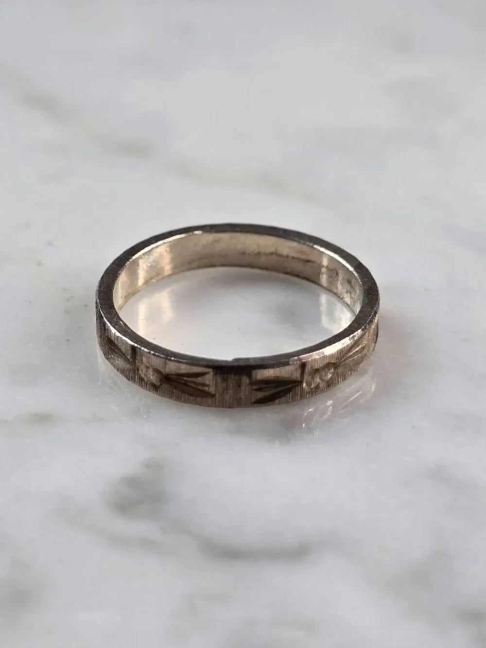 Womens Girls Vintage Estate Sterling Silver Modernist Ring 1.6g E4150